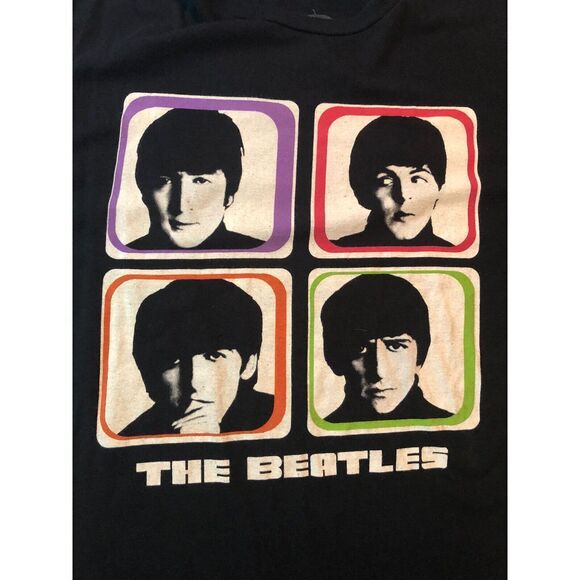 The Beatles 2013 Apple Corps Large Shirt Black Short‎ Sleeve 4 Portraits - Picture 3 of 4